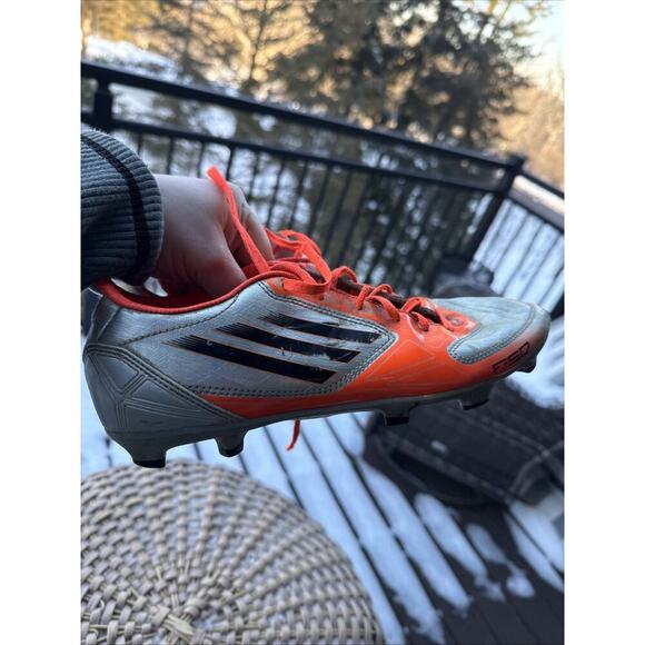 Adidas F50 Adizero Leather Soccer Boots Cleats Gray Orange 8.5 US 8 UK 42 FR main image 13